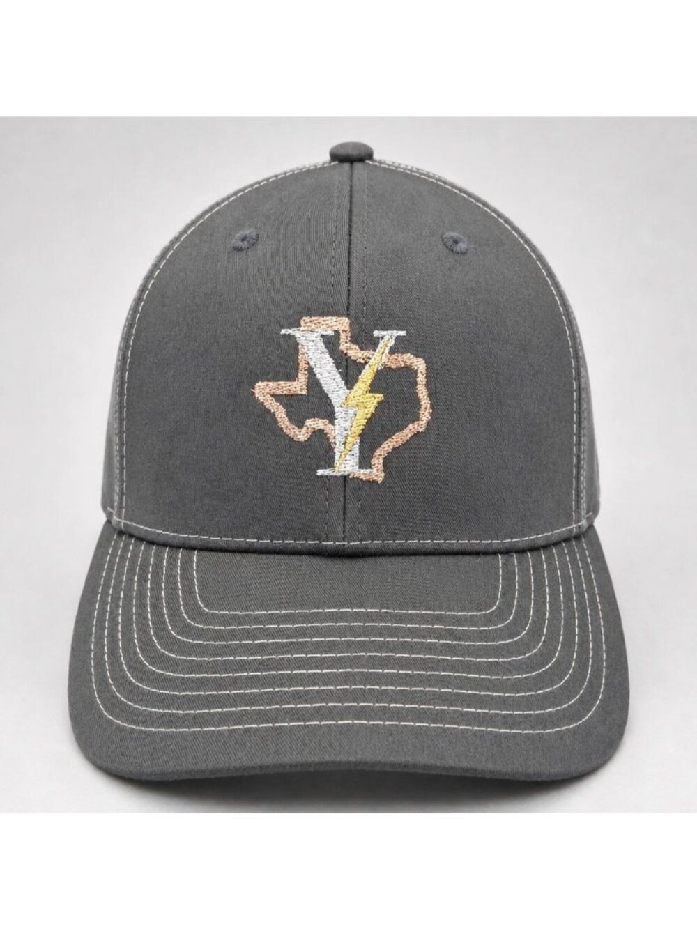 Texas Lightning Bolt Logo Snapback Hat Gray Trucker Adjustable Richardson Cap
